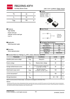 RB225NS-40FH Datasheet PDF ROHM Semiconductor