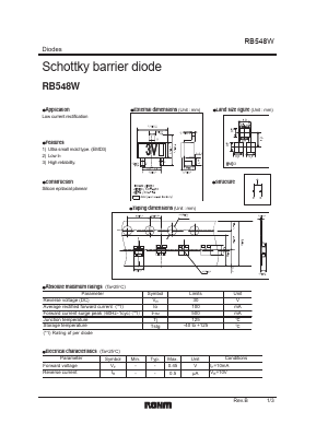 RB548W Datasheet PDF ROHM Semiconductor