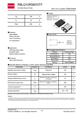 RBLQ10RSM10TF Datasheet PDF ROHM Semiconductor