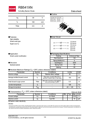 RB541XN Datasheet PDF ROHM Semiconductor