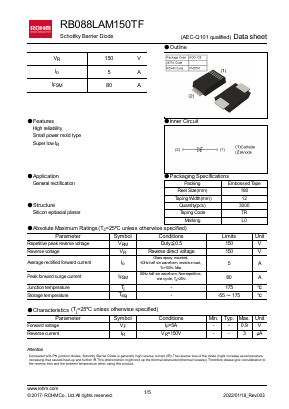 RB088LAM150TF Datasheet PDF ROHM Semiconductor