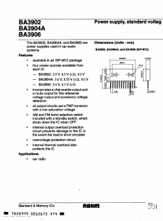BA3902 Datasheet PDF ROHM Semiconductor