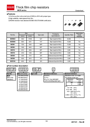 MCR01 Datasheet PDF ROHM Semiconductor