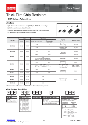 MCR100EZPF6200 Datasheet PDF ROHM Semiconductor