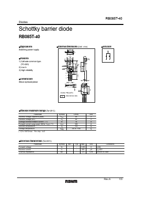 RB085T-40 Datasheet PDF ROHM Semiconductor