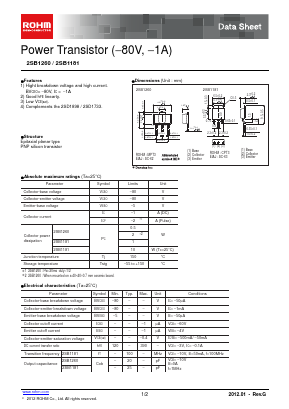 B1181 Datasheet PDF ROHM Semiconductor