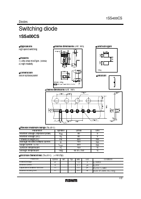1SS400CS Datasheet PDF ROHM Semiconductor