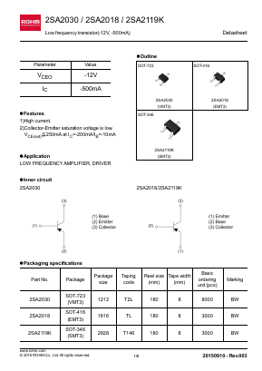 2SA2119K Datasheet PDF ROHM Semiconductor