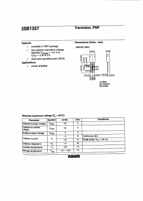 B1357 Datasheet PDF ROHM Semiconductor
