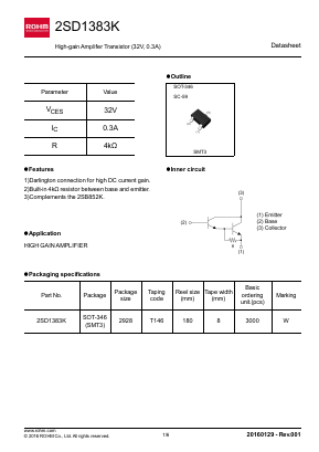 2SD1383K Datasheet PDF ROHM Semiconductor