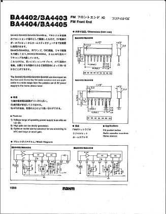 BA4402 Datasheet PDF ROHM Semiconductor