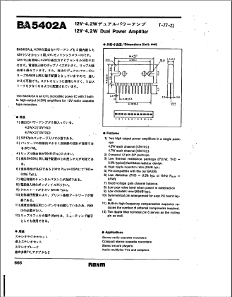 BA5402A Datasheet PDF ROHM Semiconductor