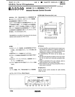 BA6340 Datasheet PDF ROHM Semiconductor
