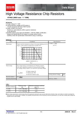 KTR03EZPJ Datasheet PDF ROHM Semiconductor