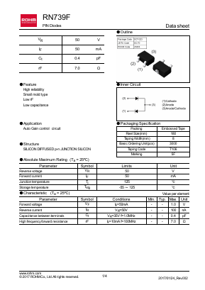 RN739FT106 Datasheet PDF ROHM Semiconductor
