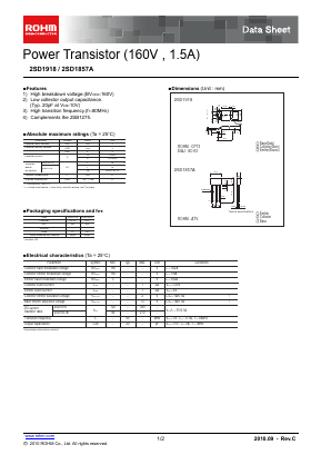 D1918 Datasheet PDF ROHM Semiconductor