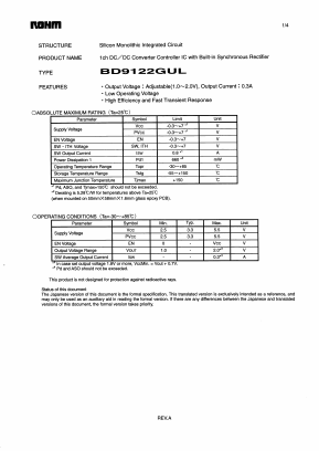 BD9122GUL_05 Datasheet PDF ROHM Semiconductor