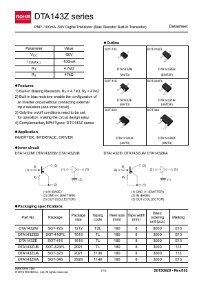 DTA143ZEBTL Datasheet PDF ROHM Semiconductor