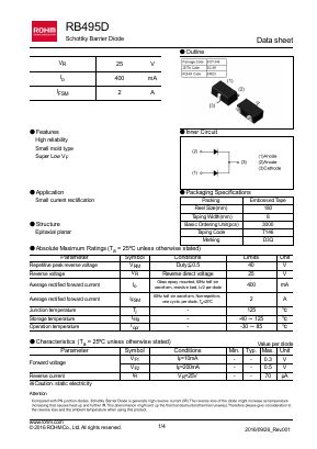 RB495D Datasheet PDF ROHM Semiconductor