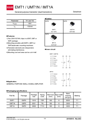 EMT1 Datasheet PDF ROHM Semiconductor