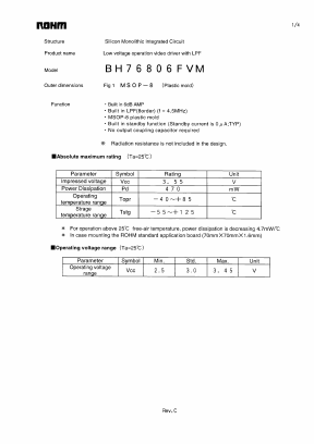 BH76806FVM Datasheet PDF ROHM Semiconductor