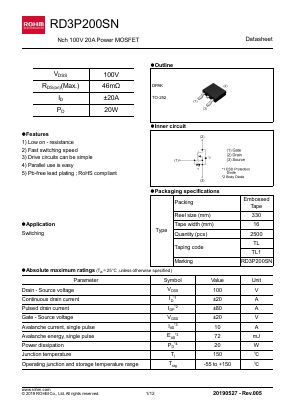 RD3P200SN Datasheet PDF ROHM Semiconductor