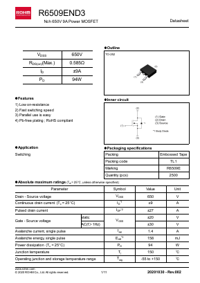 R6509END3 Datasheet PDF ROHM Semiconductor