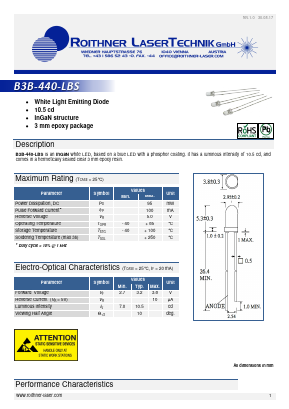 B3B-440-LBS Datasheet PDF Roithner LaserTechnik GmbH