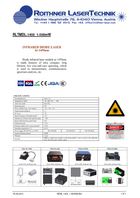 RLTMDL-1450 Datasheet PDF Roithner LaserTechnik GmbH