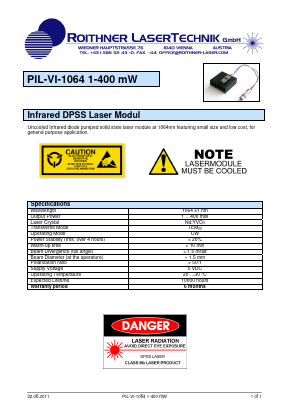 PIL-VI-10641-400MW Datasheet PDF Roithner LaserTechnik GmbH