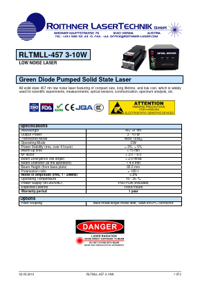 RLTMLL-457 Datasheet PDF Roithner LaserTechnik GmbH