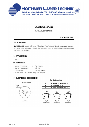 QL78D6S-C Datasheet PDF Roithner LaserTechnik GmbH