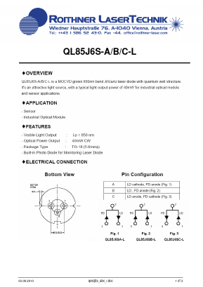 QL85J6S-ABC-L Datasheet PDF Roithner LaserTechnik GmbH