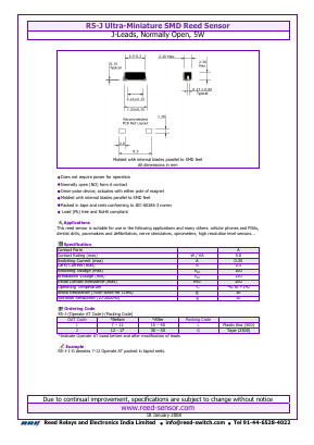 R5-J-1 Datasheet PDF Reed Relays and Electronics