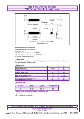R2B-S-1 Datasheet PDF Reed Relays and Electronics