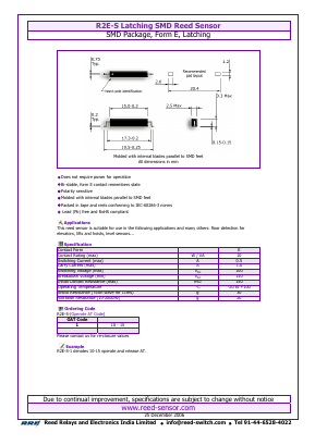 R2E-S-1 Datasheet PDF Reed Relays and Electronics