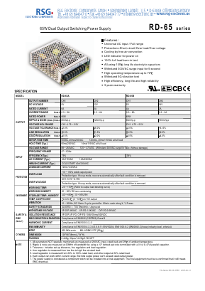 RD-65A Datasheet PDF RSG Electronic Components GmbH