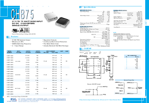 CHB75-24S25 Datasheet PDF RSG Electronic Components GmbH