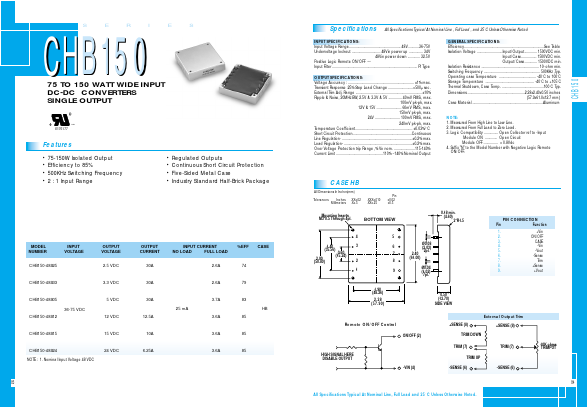 CHB150-48S25 Datasheet PDF RSG Electronic Components GmbH