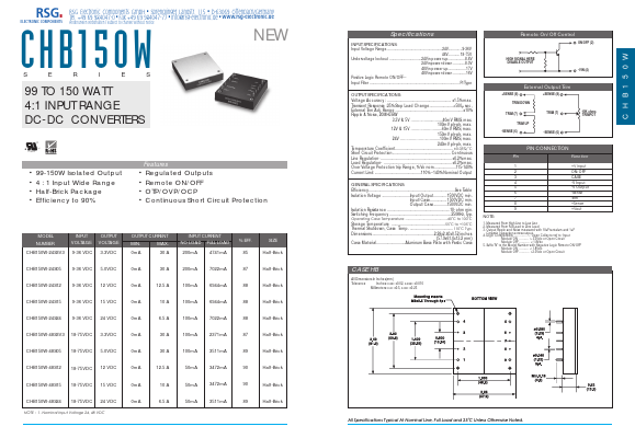CHB150W Datasheet PDF RSG Electronic Components GmbH