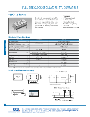 HO-11 Datasheet PDF RSG Electronic Components GmbH
