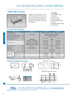 HO-15 Datasheet PDF RSG Electronic Components GmbH
