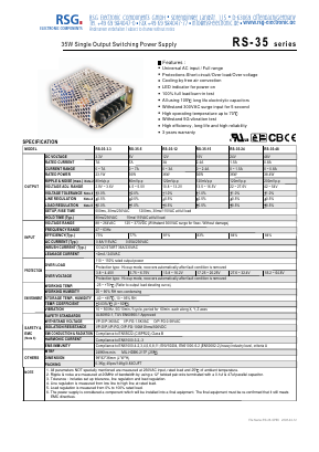 RS-35-15 Datasheet PDF RSG Electronic Components GmbH