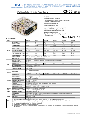 RS-50-5 Datasheet PDF RSG Electronic Components GmbH