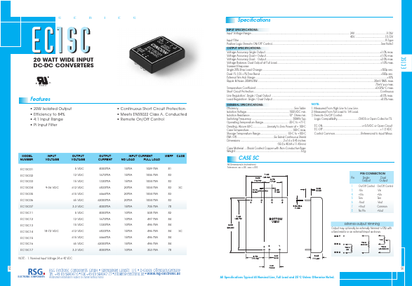 EC1SC Datasheet PDF RSG Electronic Components GmbH