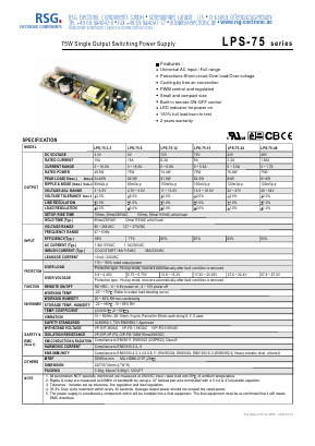 LPS-75 Datasheet PDF RSG Electronic Components GmbH
