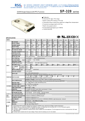 SP-320-48 Datasheet PDF RSG Electronic Components GmbH