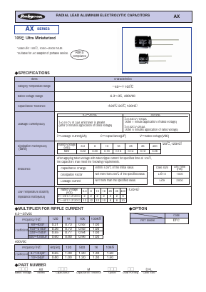 10AX1000MEFC10X12.5 Datasheet PDF RUBYCON CORPORATION