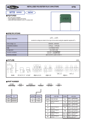 MTB Datasheet PDF RUBYCON CORPORATION