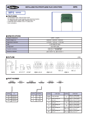 630MPS103HY7 Datasheet PDF RUBYCON CORPORATION